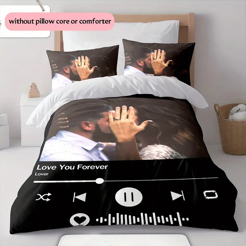 3d picture customization customize your personalized picture couples quilt cover valentines day wedding anniversary quilt cover hd picture custom quilt cover bedroom christmas decoration b 1 duvet cover 2 pillowcase without core 1 Product details 6