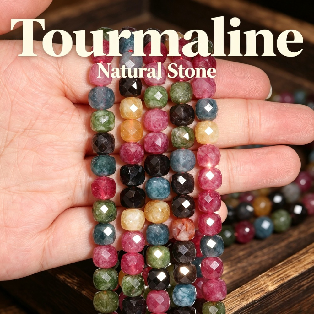 AAA Natural Stone Faceted Cube Spacer Beads for DIY Jewellery