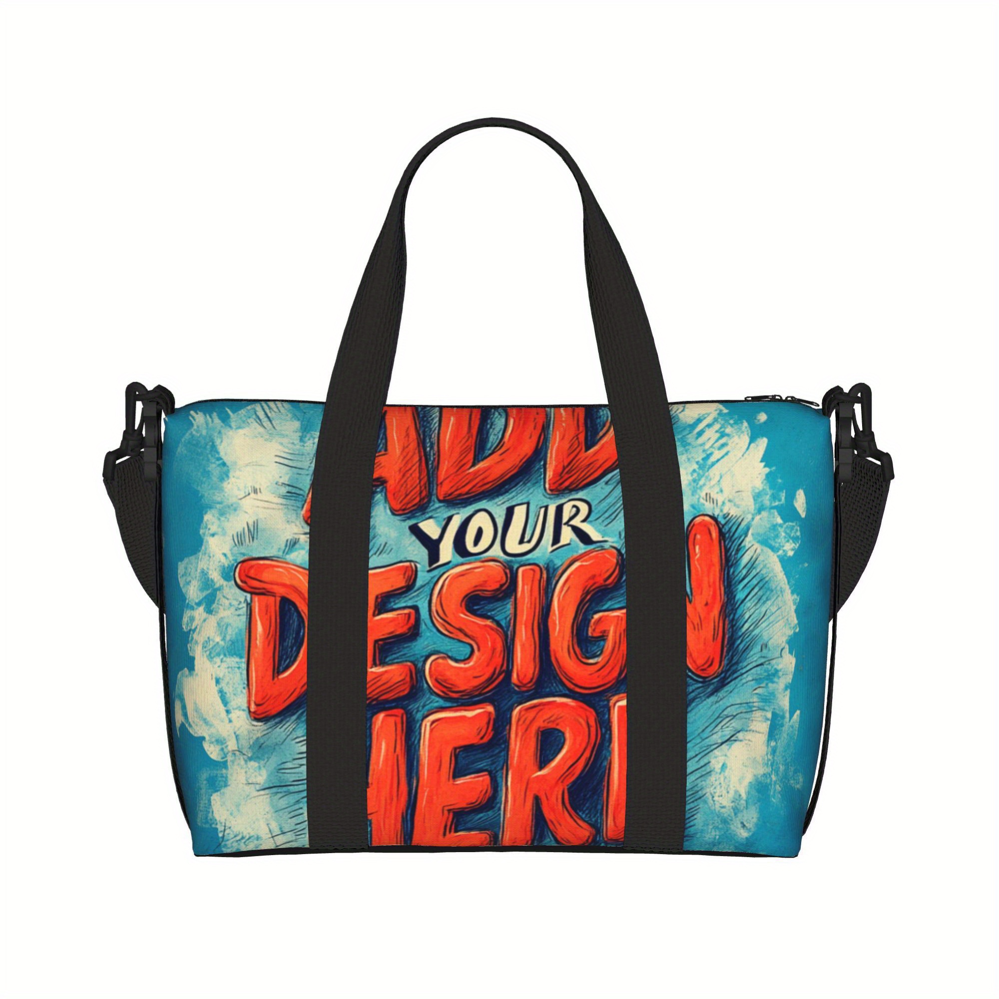 TEMU Maleta de Viaje Personalizable - Diseño con Foto/Logo, Bolsa Tote de Poliéster Resistente para Playa, Camping y Excursiones (), Accesorio de