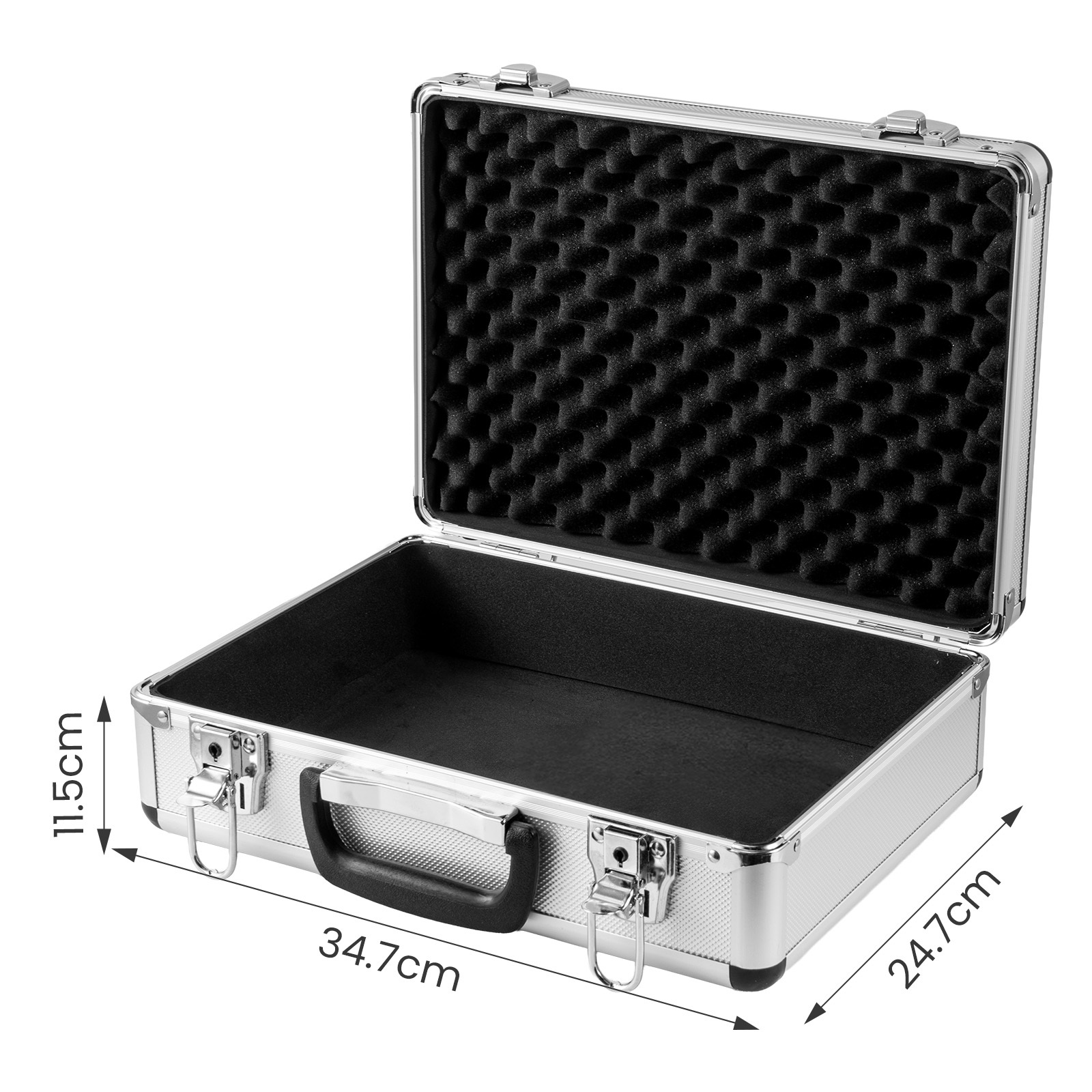 TEMU Storage Box/toolbox Aluminum Alloy Toolbox Briefcase Portable Storage Toolbox Suitcase Pc Camera Equipment Storage Box With Removable Foam Tool