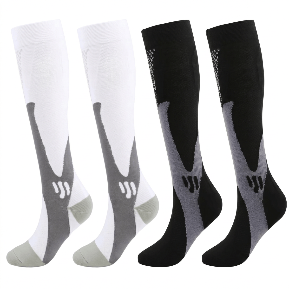 Compression Socks 20-30mmhg Graduated Compression Stockings For Men Women, Anti-varicose Elastic Knee High Socks For Running Cycling Hiking Travel, Size L/xl (40-46)