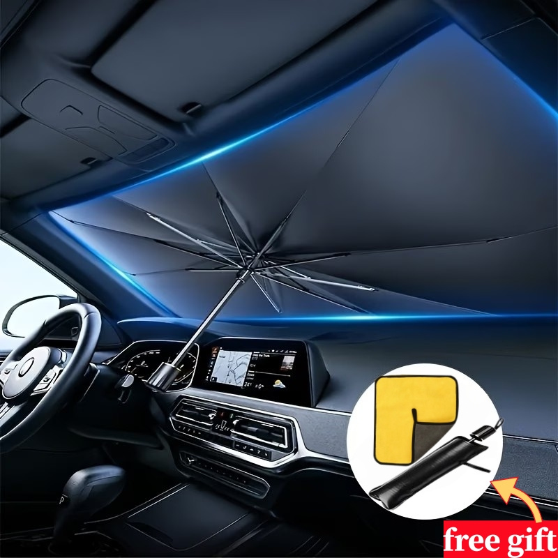 TEMU Car Windshield Sunshade, Foldable Sunshade And Sunscreen For Front Windshield, Heat Insulation Car Interior Protector, Easy To Store Car