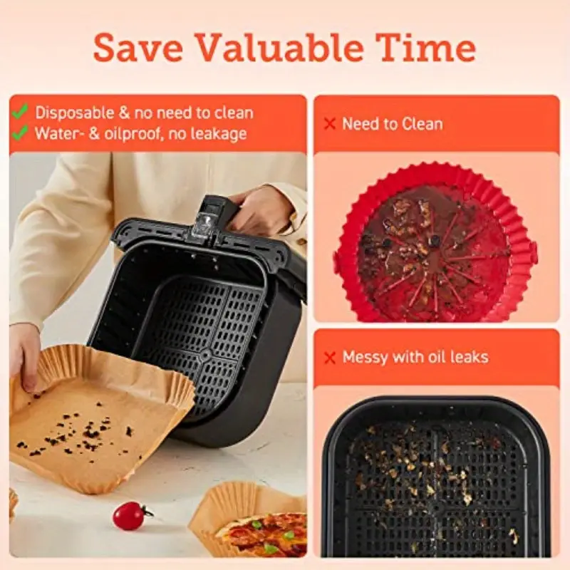 100pcs square disposable paper liners for rice cooker air fryer 7 9x5 6 inch non cooking baking and meal essentials square liners nonstick liners rice cooker liners Product details 5
