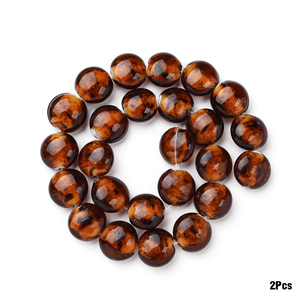 2pcs Brown Glass Beads Decorative Set for Jewelry Making
