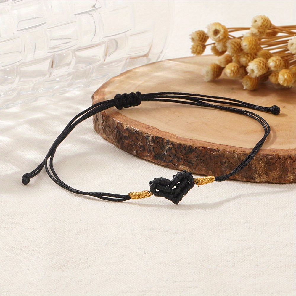 Golden Thread Heart Bracelet Unisex Summer Vacation Wear