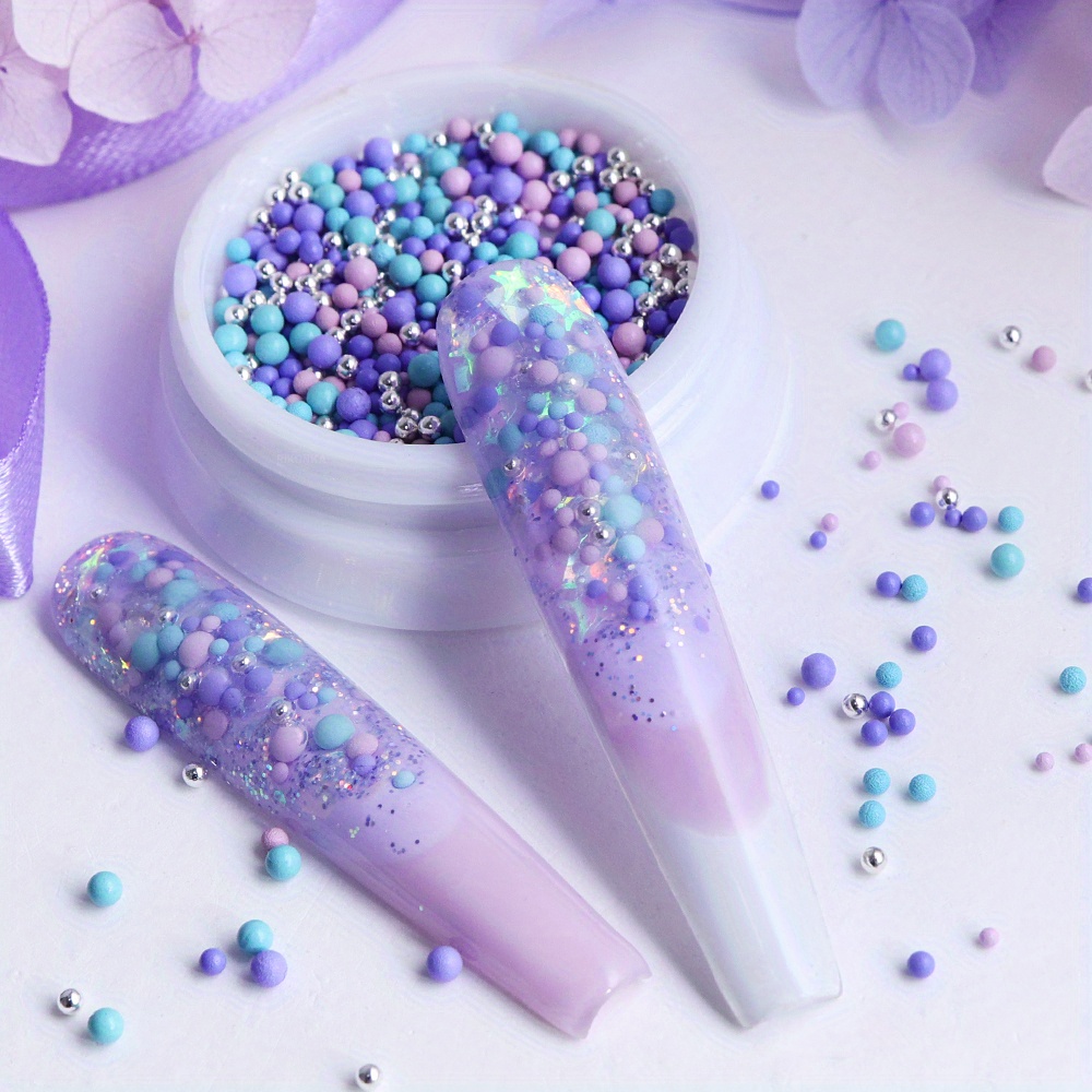 Macaroon Ball Beads Nail Art Charms Y2k Manicure Accessories Spring Summer Bubble Nails Decoration Romantic Design