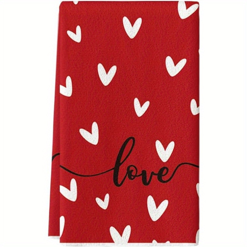 

1 Set 18x26 Red 's Day Towels, , Polyester, , Rectangular Dish Towels For And