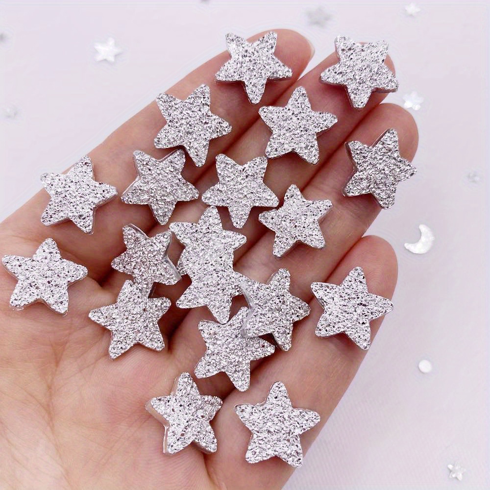 Image of 30pcs Of 14mm -shaped Flat Back Rhinestones In Golden, Silvery, And Black For Scrapbooking, Wedding Appliques, Christmas, And Decorative Additions