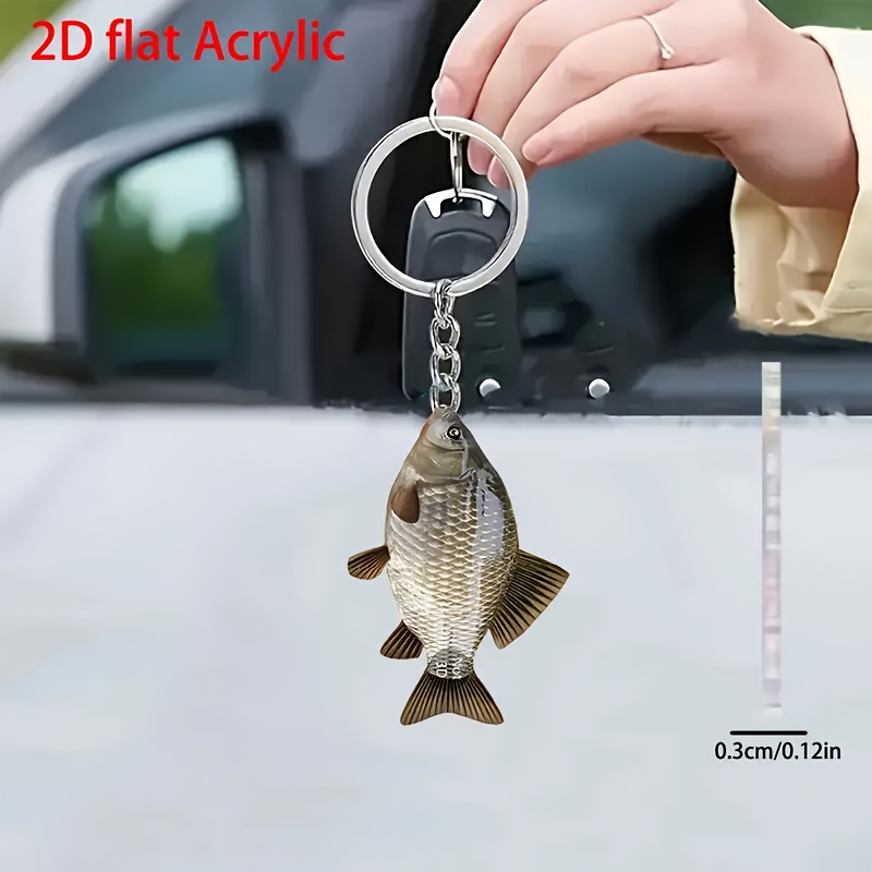 2d Flat - [2d Flat] Carp Decoration - Ornament With Chain For Car Rearview Mirror, Home, Bags, Keychain - Elegant Birthday Gift Or Housewarming Car Ornament - Durable Acrylic Material
