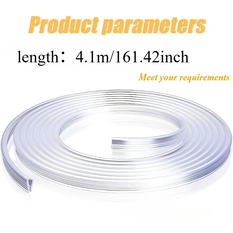 TEMU 4.1m Transparent Car Door Anti-collision Strip, U-shaped Universal Car Scratch-proof Protective Sealing Strip, Door Edge Trim, The Gift For