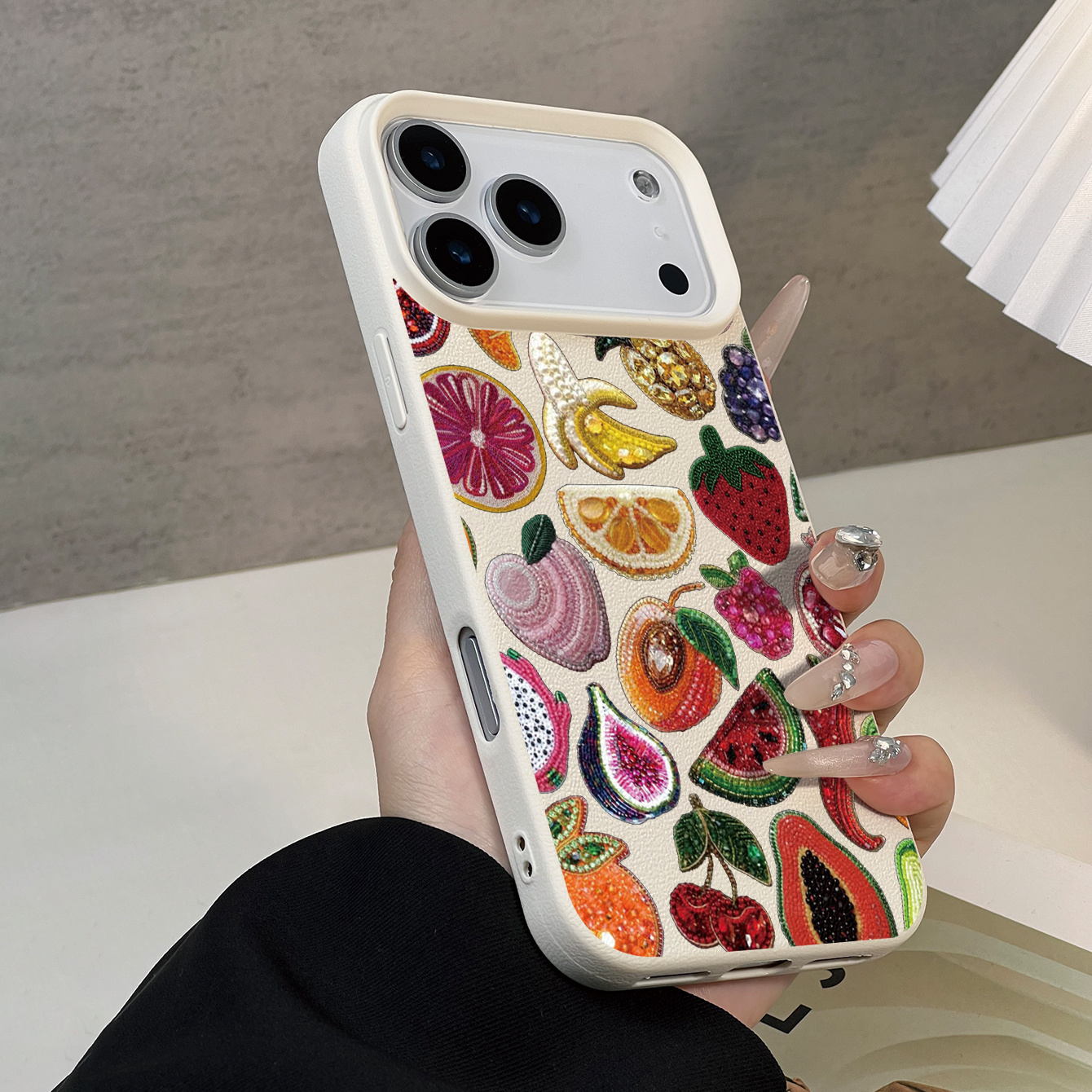 TEMU Phone Case: 1 Pearlescent Fruit Collage Pattern Tpu Material Phone Case For Iphone 17/17pro/17promax/17air/iphone