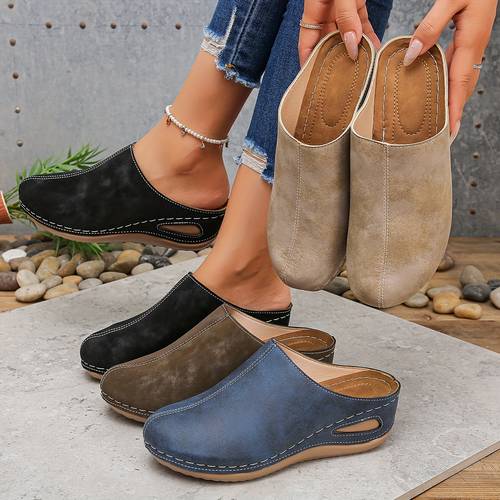 2026 new womens thick soled sandals backless slip with arch support comfortable orthopedic casual slippers suitable for daily indoor and outdoor wear women shoes