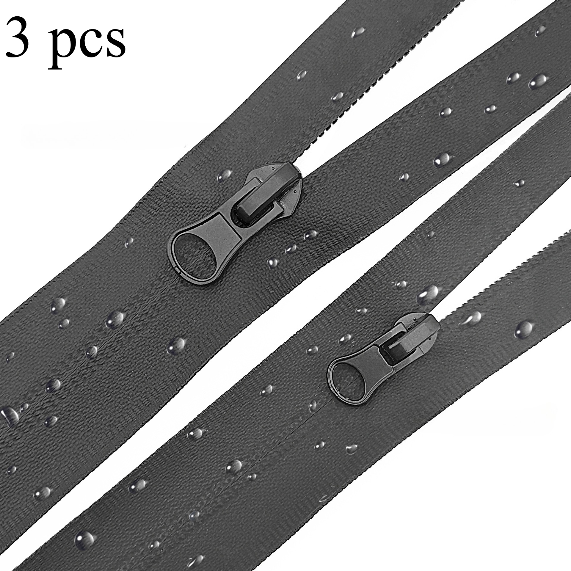 TEMU 3 pezzi Cerniera impermeabile con chiusura a zip, cerniera posteriore, accessori per cucito adatti per giacche da vento sportive da esterno,