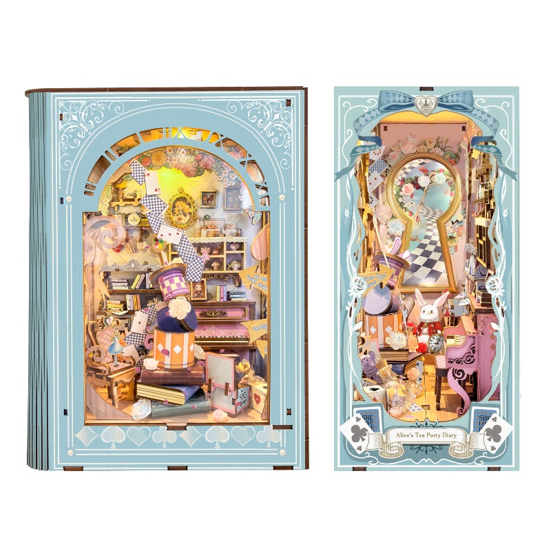 3d book nook kit miniature dollhouse tea party scene 3d - Temu