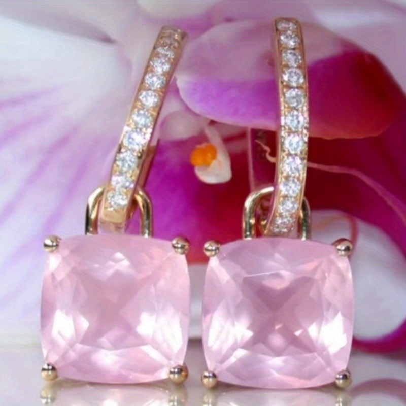 E-shop Moderne Quadrat-Schliff Synthetische Opal-Ohrringe, Ideal für Brautengagement Hochzeitsschmuck für Damen