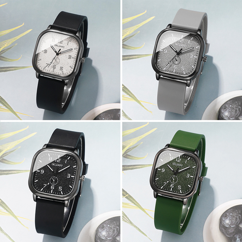 A New Stylish Square Quartz Watch with a Silicone Strap for Men, Perfect for Everyday Wear, Parties, Valentine'S Day, Easter, Christmas, New Year'S, Halloween, Ramadan, And As Gifts for Friends And Family