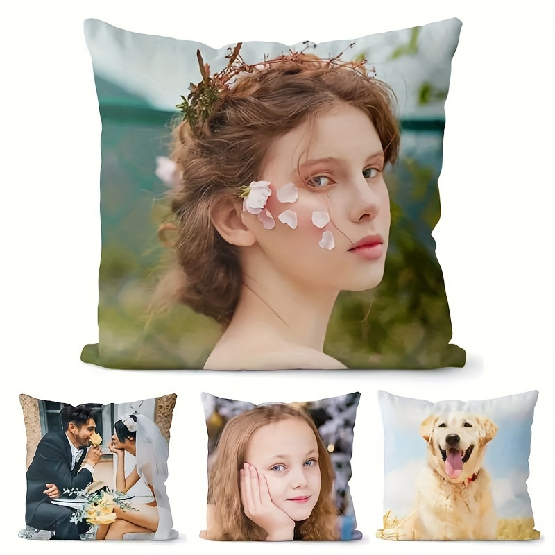 

1pc, Personalized Photo Pillowcase - Single-sided Printing, Soft And Plush, Zipper Closure - For Home Decor, Car, And Gifts