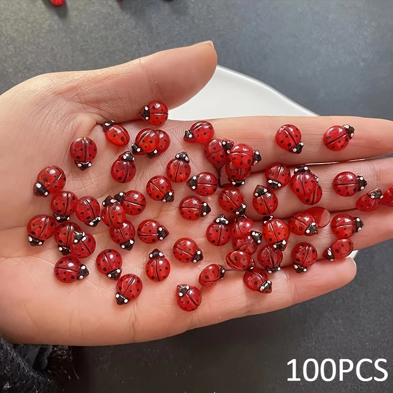 50 100  in the dark resin ladybugs mini   for nail art jewelry party supplies craft