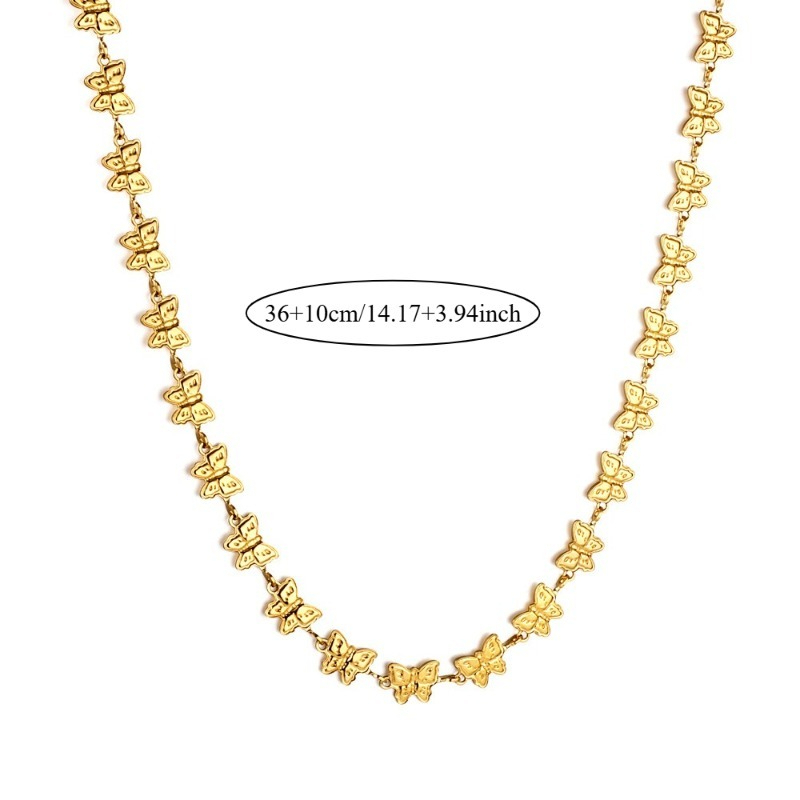 1pc Stainless Steel Butterfly Shaped Necklace