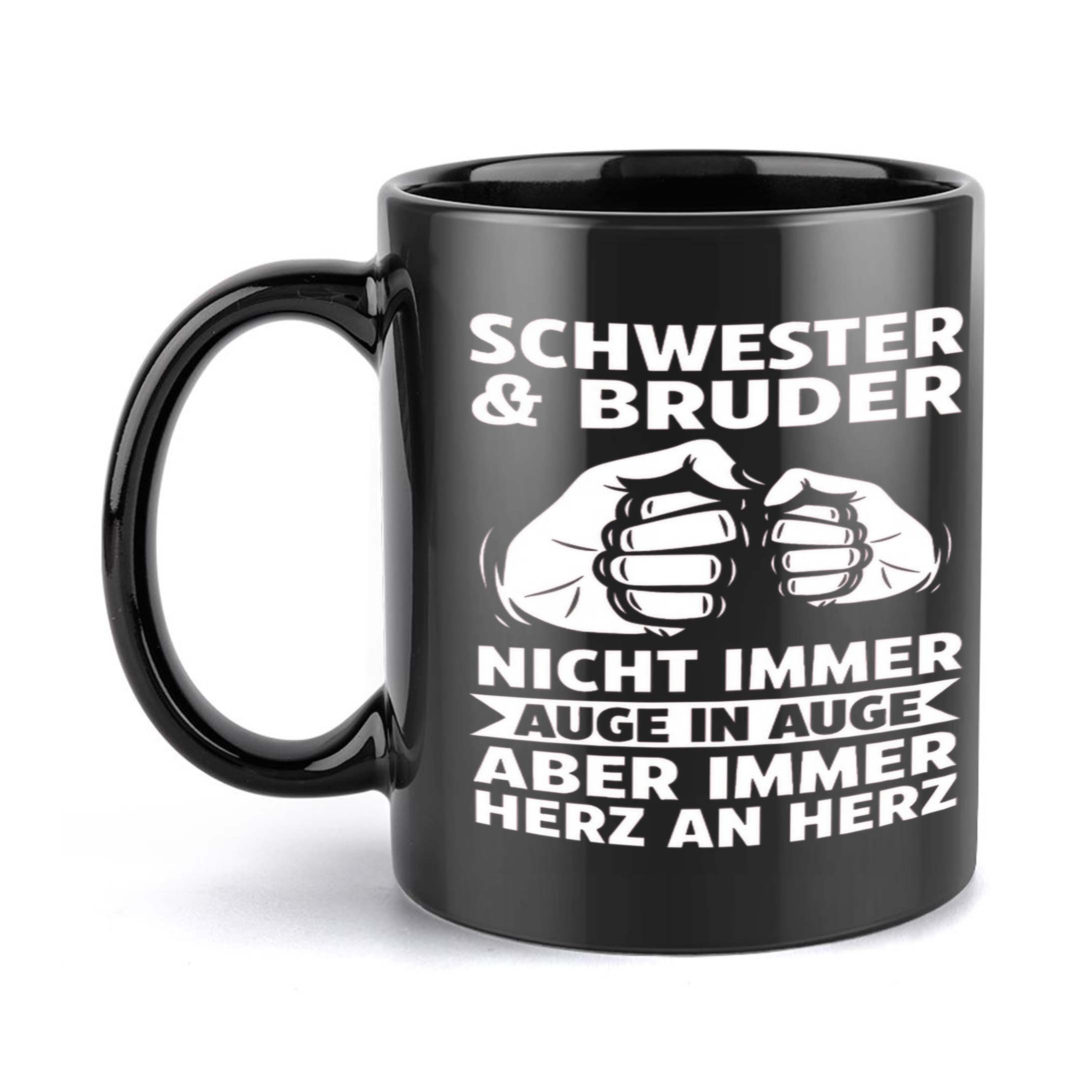 Image of 1pc, Sister Brother Humorous Ceramic Mug 11oz (360ml), Cartoon Coffee Cup For Beverages, Birthday And Holiday Gift Idea, Drinkware