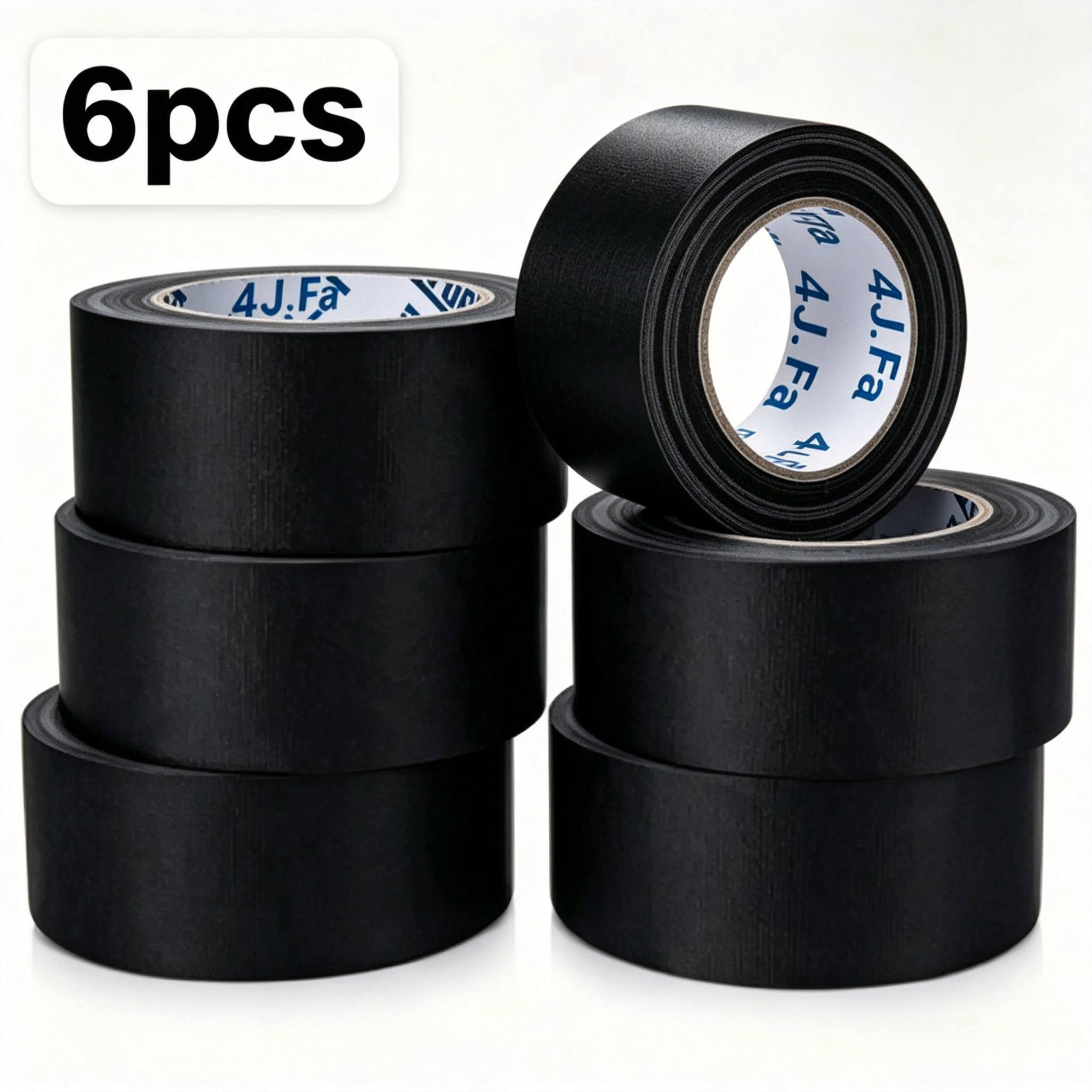 TEMU 6 Rolls Heavy Duty Duct Tape Suitable For Carpet, Wood, Plastic, Glass - No Residue Adhesive Tape For Indoor/outdoor Use, Suitable For Floors,