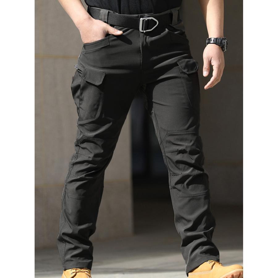 

Men Fashion Cargo Pants Solid Color Multi-pockets Waterproof Trousers Fall Casual Jogger Pants Sweatpants