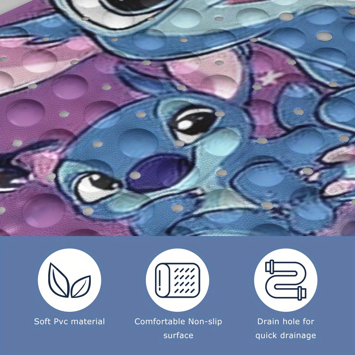     purple blue     gradient background cartoon style bathtub mat non slip bathroom bath mats for shower floor 40x100cm 15 7x39 3in comfortable soft water absorbent anti slip bath mat Product details 6