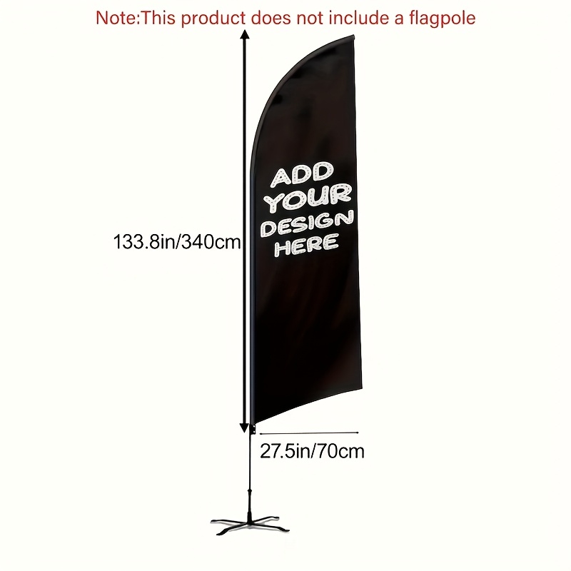 Customizable Knife-shaped Flag, Single-sided Printing, Durable Outdoor Banner. Suitable for Business Events, Shops, and Promotions. Offers Personalized Design Space with a Professional and Minimalist Style. High-quality Printing. Please Note That