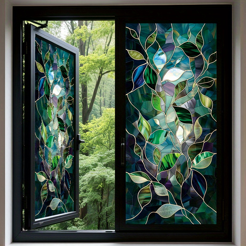 2d flat 2d flat 1pc 2d flat pvc botanical stained glass - Temu