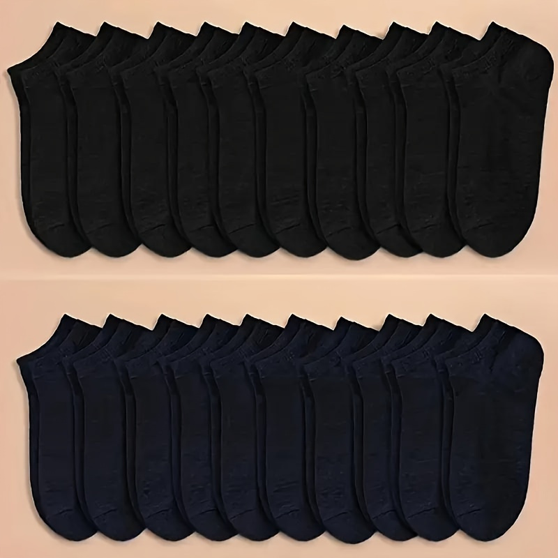 TEMU 5 Pairs Of Men' Color Knitted Lining Socks, Sweat Absorbing, Odor Proof, Comfortable, Breathable, Casual Socks, Spring And Summer