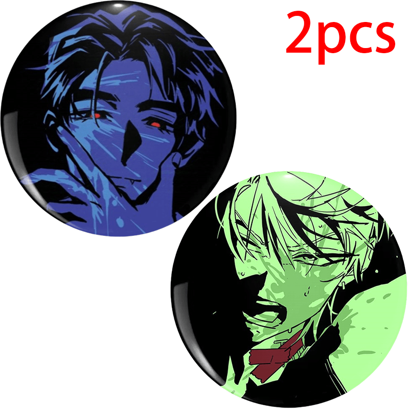 TEMU 2d Flat, 2pcs Ti Anime Combination Pins - Retro Themed Suitable For Clothing, Hats, Backpacks - 2d Flat Pins For Gifts, Uniforms, Themed Outfits