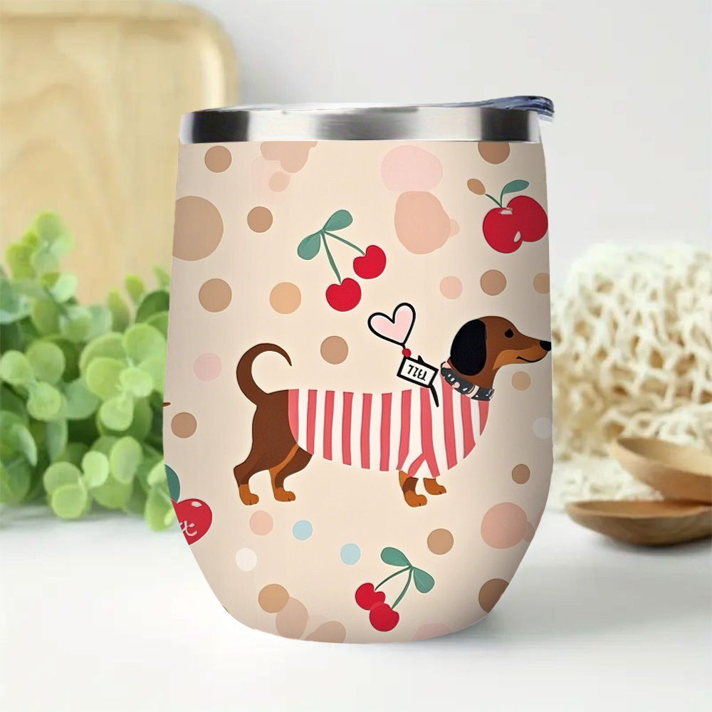 Image of 1pc Sausage Dog 12oz Stainless Steel Insulated Cup Drinks Perfect, Ideal For Home, Camping, Outdoor Activities, Birthday&holiday Gifts, Coffee Travel Mug