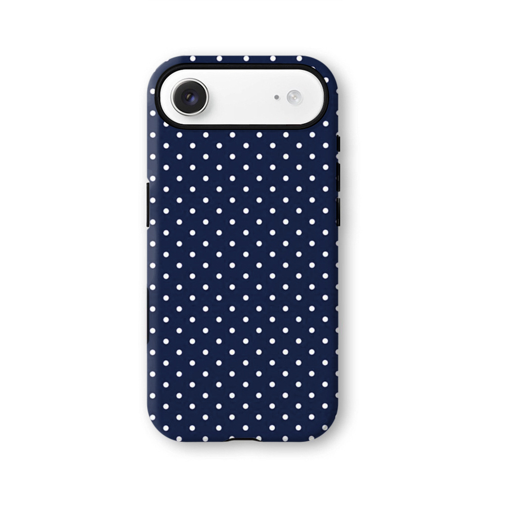 TEMU Phone Case - Fashionable Minimalist Navy Blue Polka Dot Pattern Phone Case For Iphone 17 17pro 16promax 15 Pro 13 11 12 X Xs 8plus 7 Glossy Case