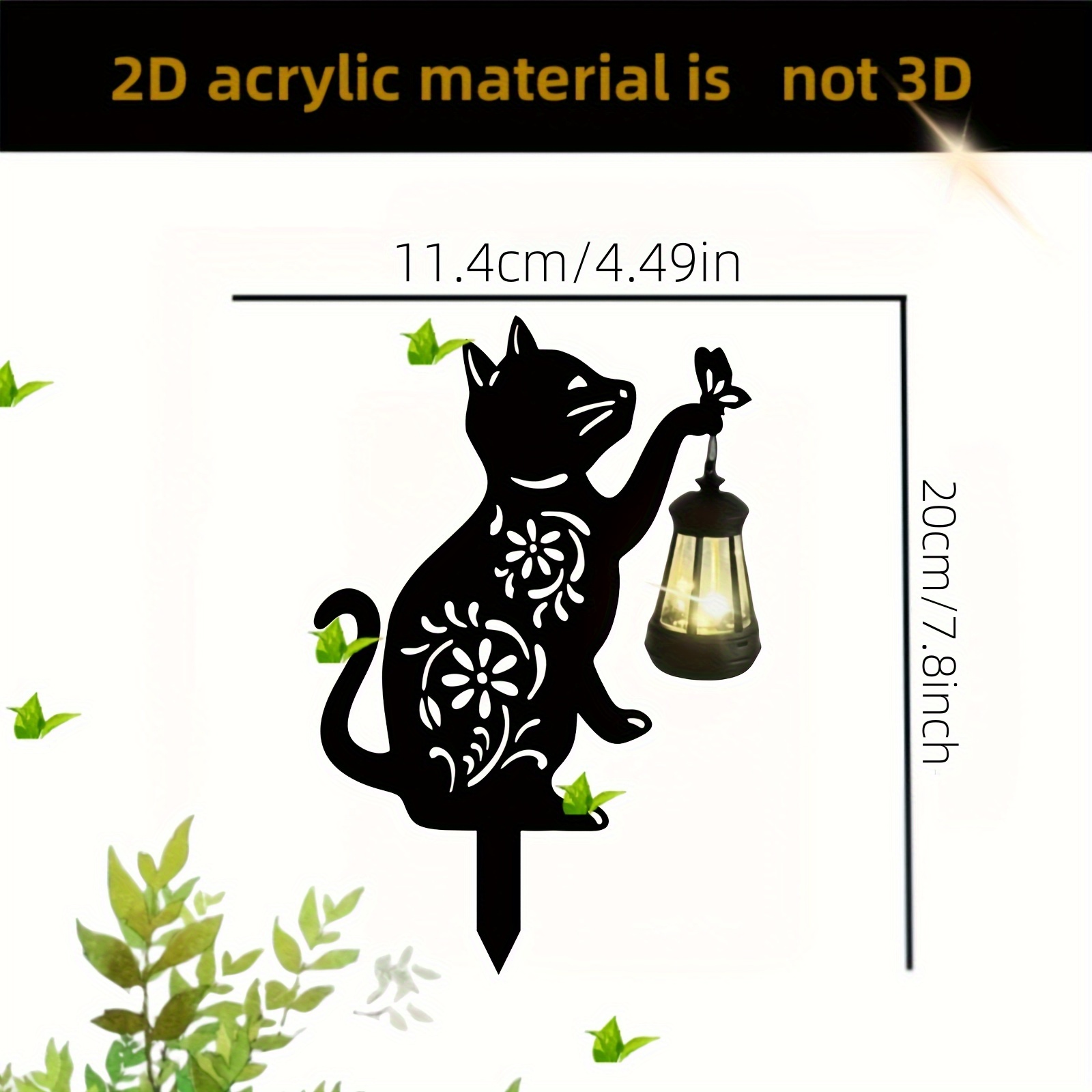 E-shop 2D Flat - 【2D Flat】 2D Flat - [2D Flat] 2D Flat, . Moderne Schwarze Katze Laternen Silhouette Gartendekoration, Sonnenfest, Rostfrei, Outdoor