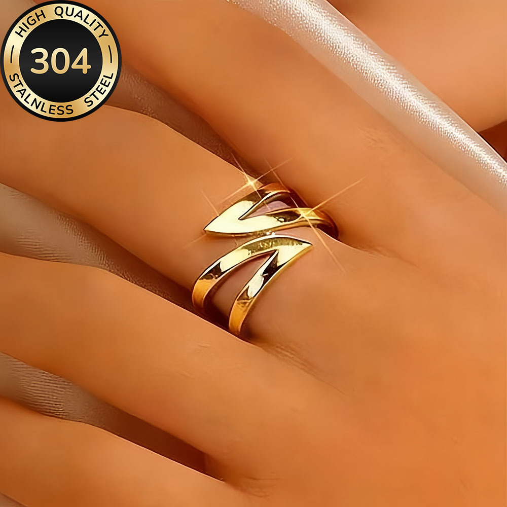 High-quality Stainless Steel Hypoallergenic Golden , Anti-fading, Easy And Elegant, Suitable For Everyday Wear Or Party Fashion Women's Ring, Jewelry Additions, Is A Delicate Gift For Women