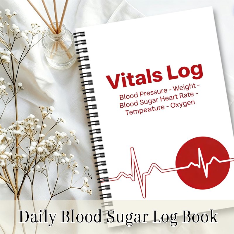TEMU 1pc Log Notebook Daily Recording And Tracking Of Blood Pressure Weight Blood Sugar Heart Rate Temperature Oxygen Compact For Diabetes TEMU 1pc Log Notebook Daily Recording And Tracking Of Blood Pressure Weight Blood Sugar Heart Rate Temperature Oxygen Compact For Diabetes