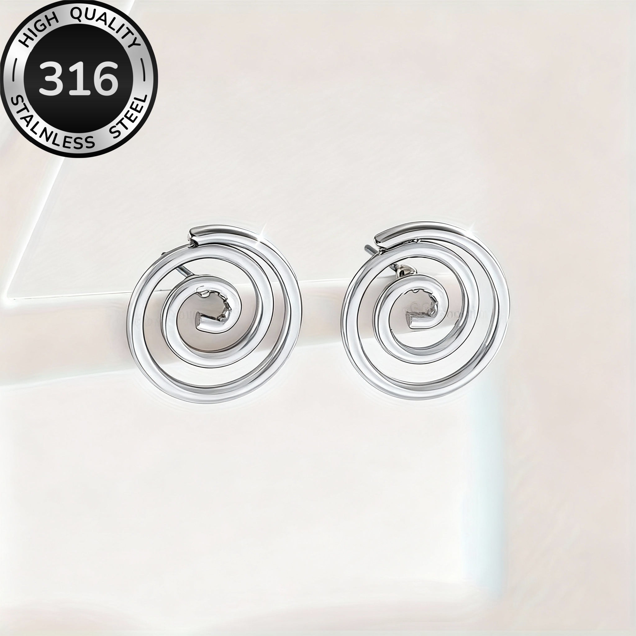 TEMU 1 Pair Of Hypoallergenic Golden Twisted Geometric Earrings | Steel, 18k Golden Plated, Fade-resistant, Comfortable & Elegant For Daily & Party