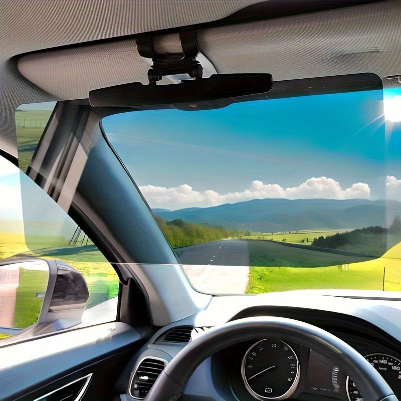 TEMU Anti Glare Polarized Car Sun Visor Extension - Made Of Acrylic Material, Blocking Stray Light, Reducing Snow And Ultraviolet , On All Vehicles, Car Sun Visor