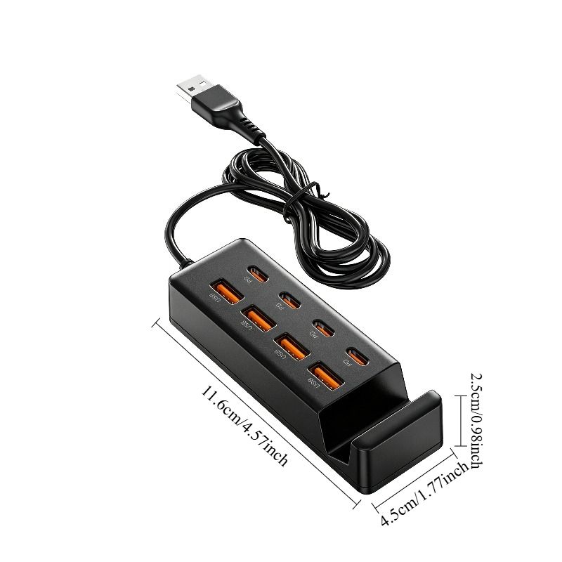 Multi-Port USB Splitter with Phone Cradle