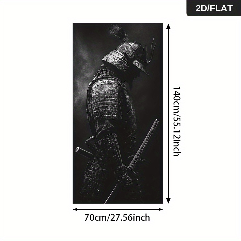 TEMU [2d Flat] 1pc 27.56*55.12in/70cm*140cm Frameless Modern Abstract Warrior Holding Sword Print Art Wall Art Canvas Painting Art For Living Room