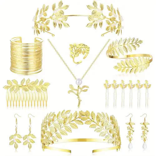 Manchette Bras Femme ORAZIO 7 Pièces Accessoires De Costume De Déesse Grecque Pour Femmes Bandeau De Cheveux Bracelet De Cheveux Bracelet De Perle Boucles D'oreilles De Pendentif De Mariée Coiffure Robe De Manchette Bras Femme ORAZIO 7 Pièces Accessoires De Costume De Déesse Grecque Pour Femmes Bandeau De Cheveux Bracelet De Cheveux Bracelet De Perle Boucles D'oreilles De Pendentif De Mariée Coiffure Robe De