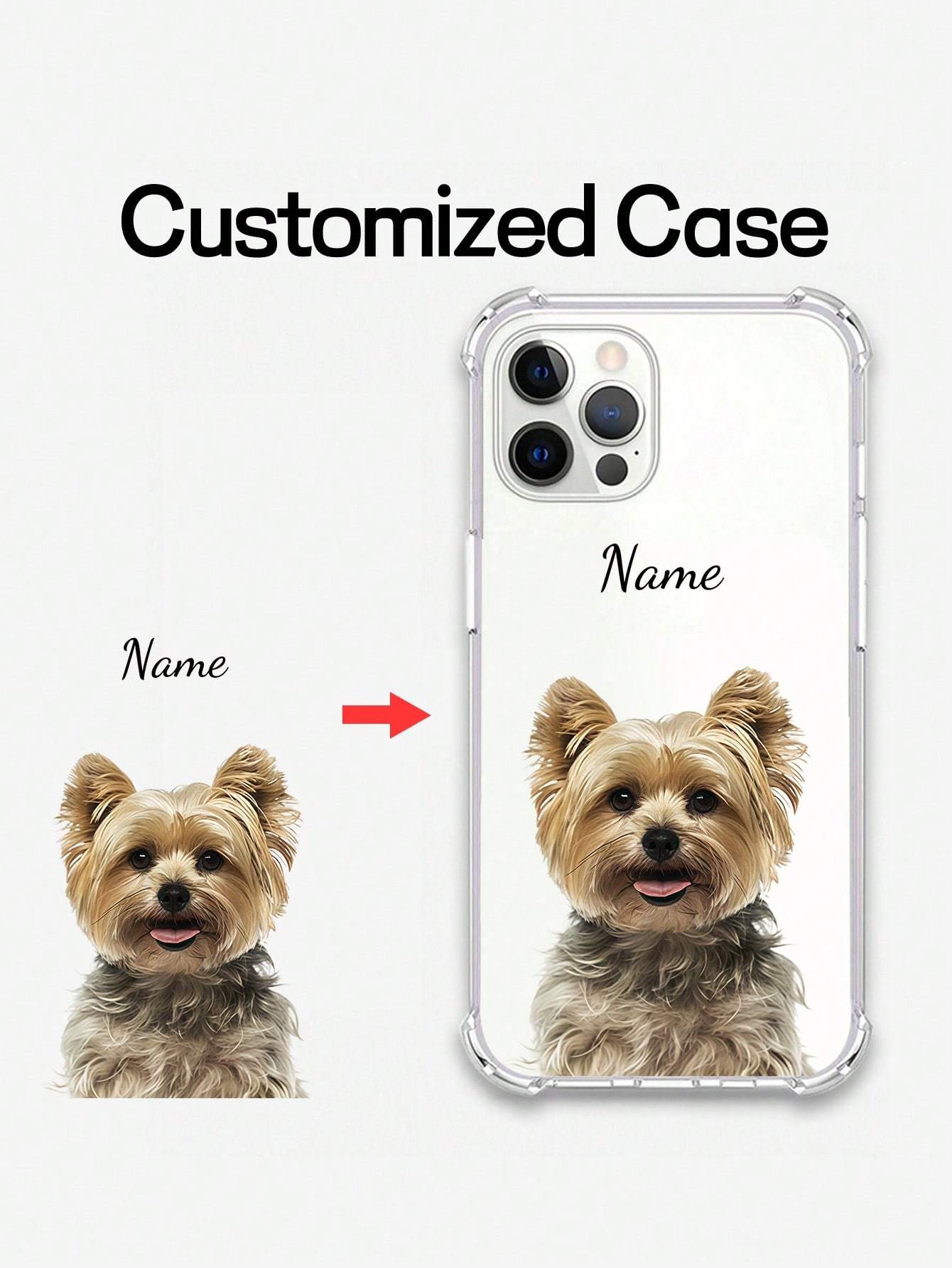 Customizable DIY photo phone case, four corner anti drop transparent cover, suitable for iPhone 12 13 14 15 16 Pro Max wedding, Mother's Day, Father's Day gifts