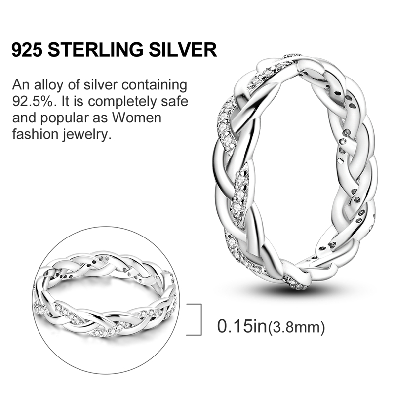 925 Silver Elegant Shiny Woven Ring, Daily Wear