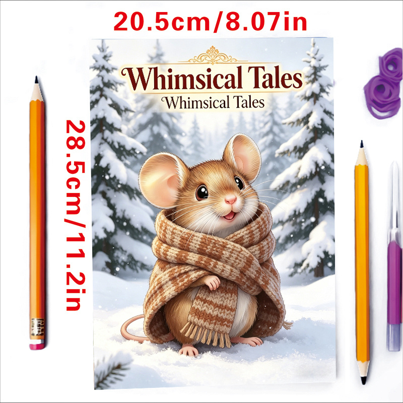 TEMU Winter Warm Furry Mouse: Scarf Cute Mouse Tale Coloring Book Upgraded , Adult Relaxation, Family Gatherings, And Holiday Decorations (easter,