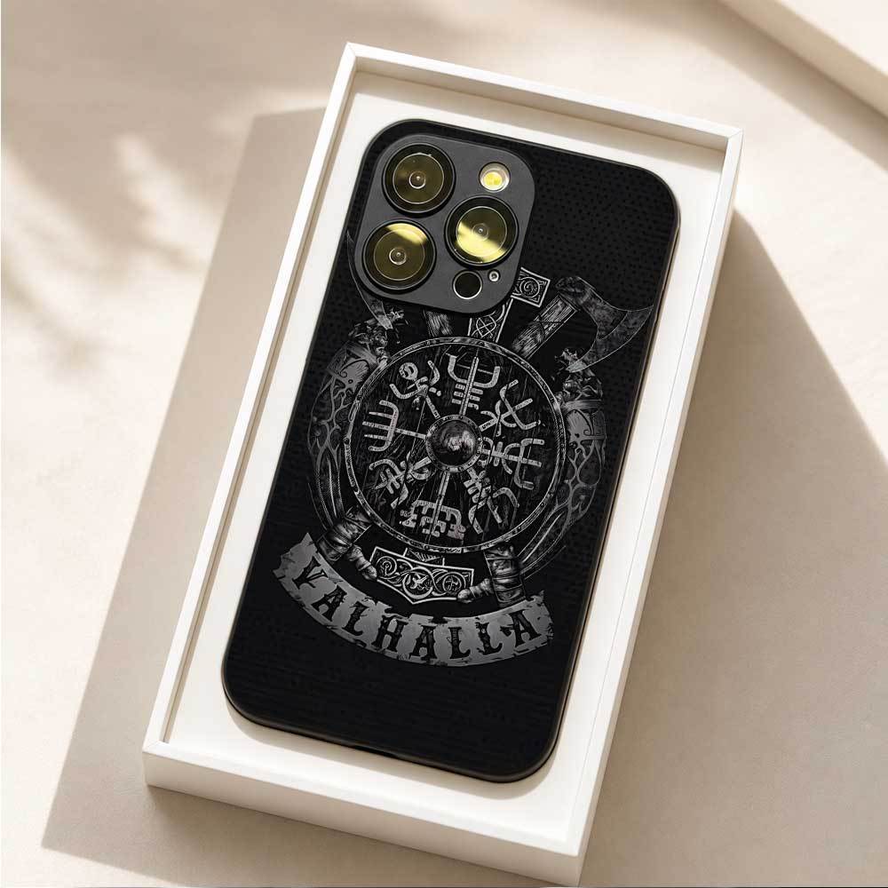 Image of Phone Case: Stylish Vintage Nordic Symbol Art Phone Case For Iphone 14, 13, 16promax, 15, 17pro, 12, 11 , Plus, 16, 17promax, 16pro, Scratch-resistant Perfect Gift, Minimalist Back Cover