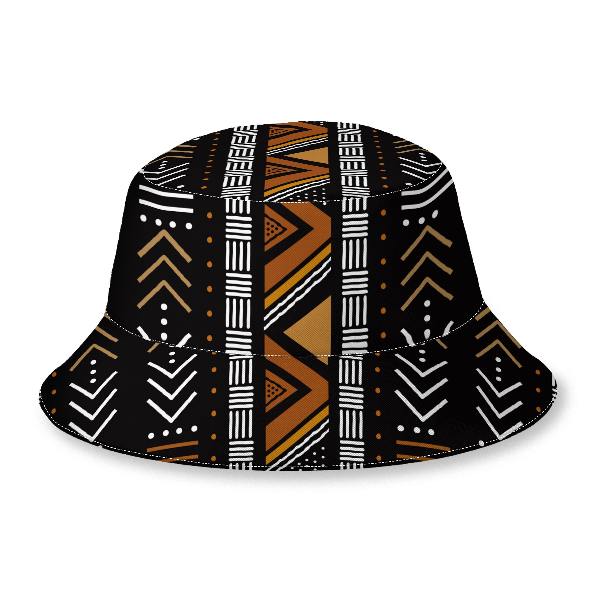TEMU African Bogolan Men's Novelty Bucket Hat Lightweight Trendy Unisex Casual Fisherman Hat Perfect For Parties And Outdoor Activities