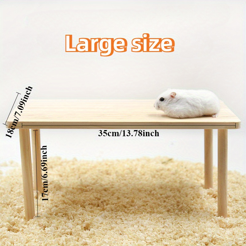 Hamster Platform, Wooden Pet Stand, Durable Chew-resistant Play Landscape Accessory With Support Pillars, Suitable For Hamsters, Squirrels, Birds, And Rabbits