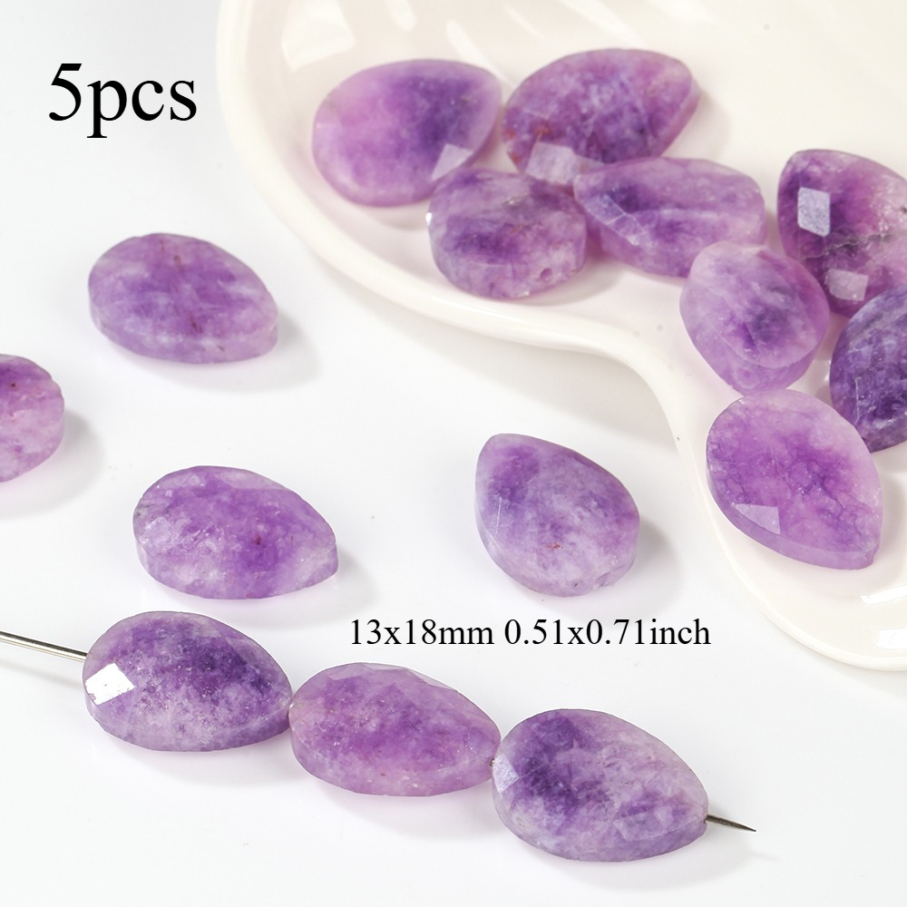 TEMU 5pcs 13x18mm Natural Chalcedony Straight Hole Shape Stone Beads For Jewelry Making Bracelets Additions