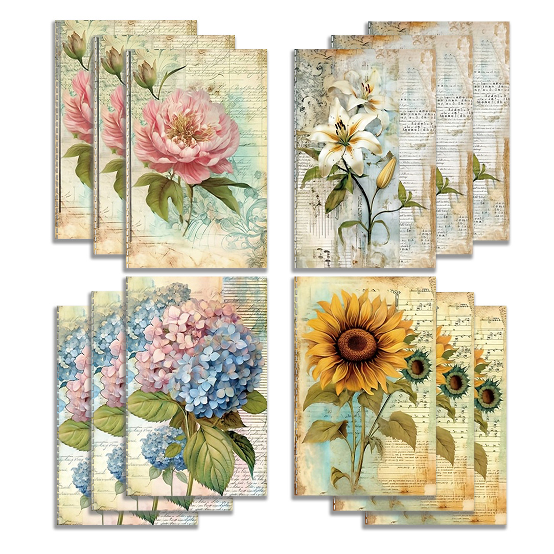 TEMU 12pcs/set Pocket Notebooks Mini Notebook, Floral Pads, Pocket-sized And Portable, Suitable For , Creative Professionals, Office Workers, Home