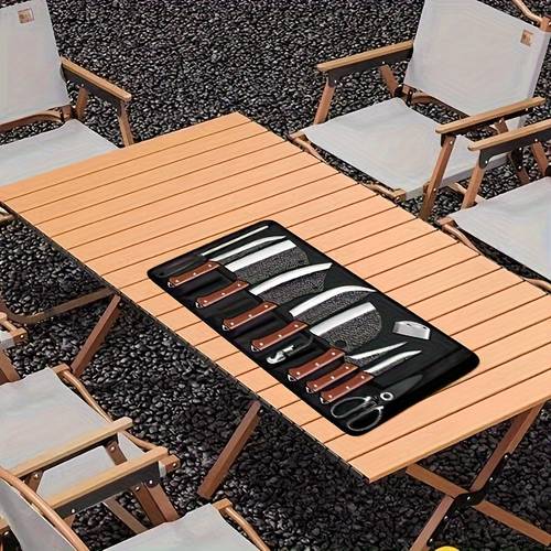 Chef Knife Set with Case, Hand- Butcher Knife Set, Carving Bone, Meat Cutting, Vegetable Chopping, Camping Outdoor BBQ Hunting Tools And Equipment, Holiday Gift